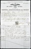 Pest 1841. "Azienda Assicuratrice in Triest" kitöltött tűzkárra biztosító kötvény bélyegzéssel T:III