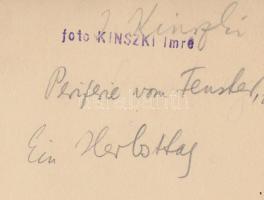 cca 1934 Kinszki Imre (1901-1945): Elnyúló árnyékok, aláírt, pecséttel jelzett vintage fotóművészeti...