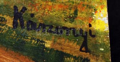 Kászonyi jelzéssel: Hajók a tavon, olaj, karton, 44,5×34,5 cm