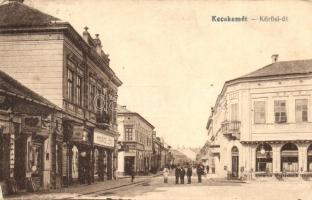 Kecskemét, Kőrösi út, Kovács Jenő és Fleischer Kálmán üzlete, gyógyszertár (EK)