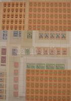 14 teljes ív Budapest Székesfővárosi illetékbélyeg, közte 1 ív próbanyomat