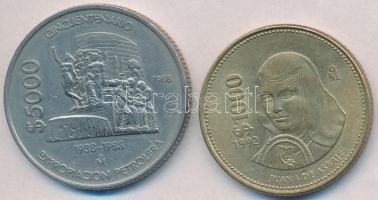 Mexikó 1988. 5000P Cu-Ni + 1992. 1000P Al-Br T:2 Mexico 1988. 5000 Pesos Cu-Ni + 1992. 1000 Pesos Al-Br C:XF