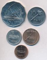 Fiji-szigetek 1986-1992. 1c-50c (5xklf) T:2,2- Fiji Islands 1986-1992. 1 Cent - 50 Cents (5xdiff) C:XF,VF