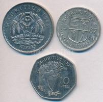 Mauritius 1987. 1R Cu-Ni + 1992. 5R Cu-Ni + 1997. 10R Cu-Ni T:2 Mauritius 1987. 1 Rupee Cu-Ni + 1992. 5 Rupees Cu-Ni + 1997. 10 Rupees Cu-Ni C:XF