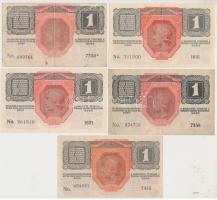 1916. 1K (5x) benne 7000 feletti sorozatszámú, valamint csillaggal jelölt is T:I-,II-,III