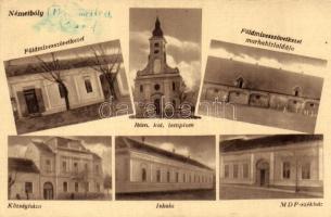1949 Bóly, Németbóly; Földmívesszövetkezet, marhahízlalda, Római katolikus templom, községháza, iskola, MDP székhzáz