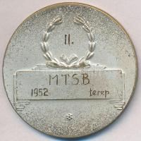 Iván István (1905-1968) 1952. "MTSB II. terep" ezüstözött fém motoros díjérem (41mm) T:2,2-