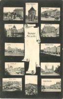 Pécs, Hadapród-iskola, Nádor szálló, Pályaudvar, Széchenyi-tér, Schlauch villa telep, Zsolnay mauzóleum (fa)