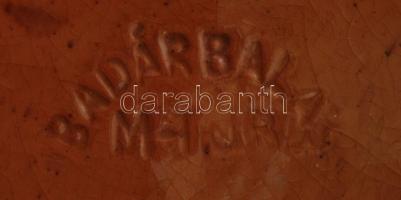 Badár Balázs (1855-1938): Mázas kerámia fali tányérok, kis hibákkal, jelzett, m:24cm