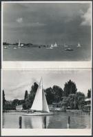 cca 1960 Tiszavölgyi József balatoni felvételei, 6 db pecséttel jelzett fotó, 9x12 cm és 13x18 cm-es...