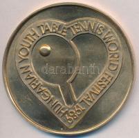 1989. "Magyar Ifjúsági Pingpong Világfesztivál" fém emlékérem (60mm) T:2 ph.