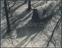 1957. március 3. Bíró Pál: Galyatető, téli tájkép, felületén törésvonal, 18x23 cm