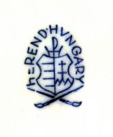 Herendi Viktória mintás leveles tálka, kézzel festett, jelzett, hibátlan, 13×11 cm