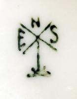 Ens gyertyatartó, kézzel festett, jelzett, hibátlan, m:5,5 cm, h:11 cm