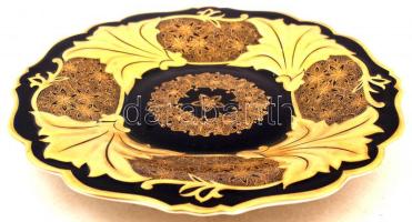 Német, Weimar echt Kobalt porcelán tányér, jelzett, hibátlan, d:25 cm/ German Weimar plate