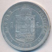 1881KB 1Ft Ag "Ferenc József / Középcímer" T:3 Adamo M15