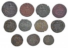 11db római rézpénz, IV. századi császárok érméivel (I. Contantinus, Licinius, II. Julianus, I. Valen...
