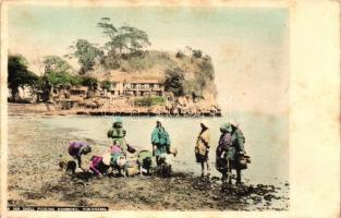 Yokohama, Honmoku, shell picking, folklore (fl)