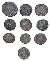 10db római rézpénz, IV. századi császárok érméivel (I. Contantinus, Constans, II. Constantinus, I. V...