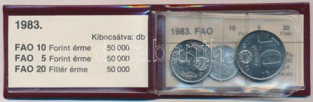 1983. 20f + 5Ft + 10Ft + 100Ft "FAO" eredeti tokokban, tanúsítvánnyal T:BU