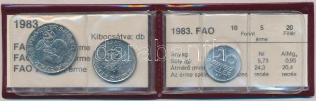 1983. 20f + 5Ft + 10Ft + 100Ft "FAO" eredeti tokokban, tanúsítvánnyal T:BU