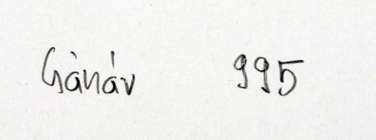Császár Attila (1951-2002): Pegazus érkezése. Szitanyomat, papír, jelzett, gyűrött, 30×39 cm