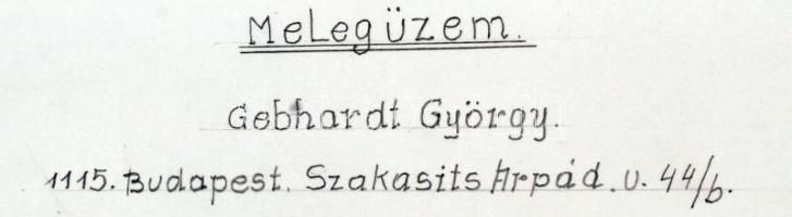 cca 1970 Gebhardt György (1910-1993): Melegüzem, a szerző által feliratozott vintage fotóművészeti a...