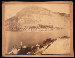 cca 1890 Franz Laforest: Montenegró, Perasto, a Kotori-öböl partján fekvő városka, 22x29 cm