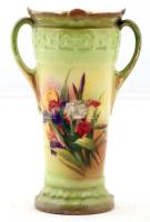 Kerámia váza, matricás, jelzés nélkül, kopásnyomokkal 15cm,