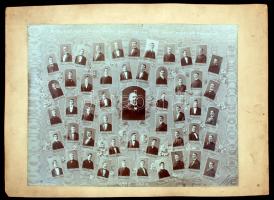 1909 A pozsonyi evangélikus líceum végzett tanulói, kistabló Mindszenty Béla műterméből, 51 nevesített portréval, 29x38 cm, karton 37x48 cm