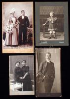 cca 1890-1910 Felvidéki fotótörténeti lelet Nagyszombat, Rózsahegy, Rozsnyó és Kassa Nagyenyed egy-egy műterméből, keményhátú fényképek, 16x10 és 21x13 cm közötti méretek