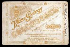 1891. január 2. Dr. Toldy László főlevéltárnok, történész, író portréja Klösz györgy műterméből, fel...