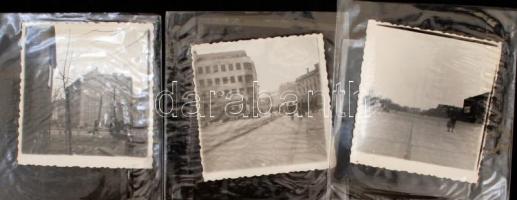 1956. november 25. Budapesti városképek, 13 db feliratozott amatőr fotó, hozzáadva a 13 db negatívot...
