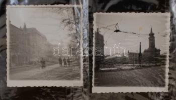 1956. november 25. Budapesti városképek, 13 db feliratozott amatőr fotó, hozzáadva a 13 db negatívot...