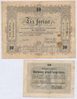 1848. 10Ft + 1849. 30kr "Kossuth bankó" T:III-