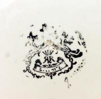 Mázas fali tányérok, 3db ebből 2 jelzett, sok lepattanással, d:21cm