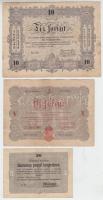 1848. 5Ft vörösesbarna + 10Ft + 1849. 30kr "Kossuth bankó" T:III,III-