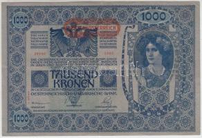 1902. 1000K (5x) mind II. kiadás, piros "Deutschösterreich" felülbélyegzéssel T:II-,III