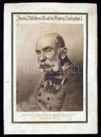 1916 Zum Ableben Kaiser Franz Josephs I. Gyászlap I. Ferenc József halálára, középen behajtva, szélein gyűrődésekkel