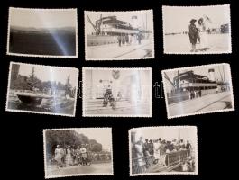 cca 1930 Cserkészek, 8 db kép Foto Central Arad felirattal, 6x8,5 cm