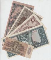 1939. 5P + 1945. 50P + 1000P "MNB" bélyeggel + 10.000.000P + 1946. 10.000BP T:II,II-,III