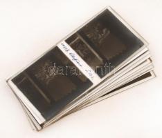 1933 Lillafüred, 8 db sztereo üveglemez diapozitív kép a kastélyszállóról, a tájról, a környezetről, 13x6 cm
