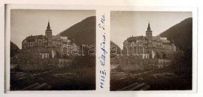 1933 Lillafüred, 8 db sztereo üveglemez diapozitív kép a kastélyszállóról, a tájról, a környezetről,...