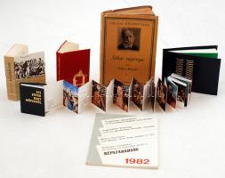 Vegyes minikönyv tétel, 6db, Kis képek nagy művekről, Kedvenc meséim, Nyomda Terézvárosban, A' mágyiás ezermester, Jókai regénye, Népszabadság 1982.