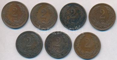 1894-1915KB 2f Br (7xklf) közte 1906KB technológiai hibás T:vegyes