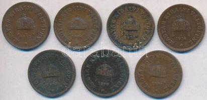 1894-1915KB 2f Br (7xklf) közte 1906KB technológiai hibás T:vegyes