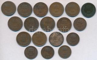 1932-1939. 1f Cu (5xklf) + 1927-1938. 2f Cu (13x) T:vegyes