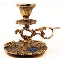 Régi, réz gyertyatartó, m:12cm