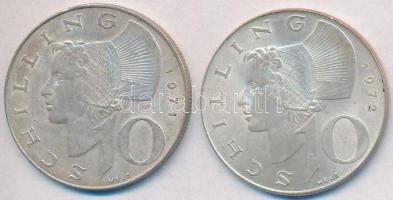 Ausztria 1971-1972. 10Sch Ag (2x) T:2 Austria 1971-1972. 10 Schilling Ag (2x) C:XF
