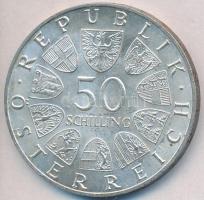 Ausztria 1968. 50Sch Ag "50 éves a Köztársaság" T:2 Austria 1968. 50 Schilling Ag "50th Anniversary of the Republic" C:XF